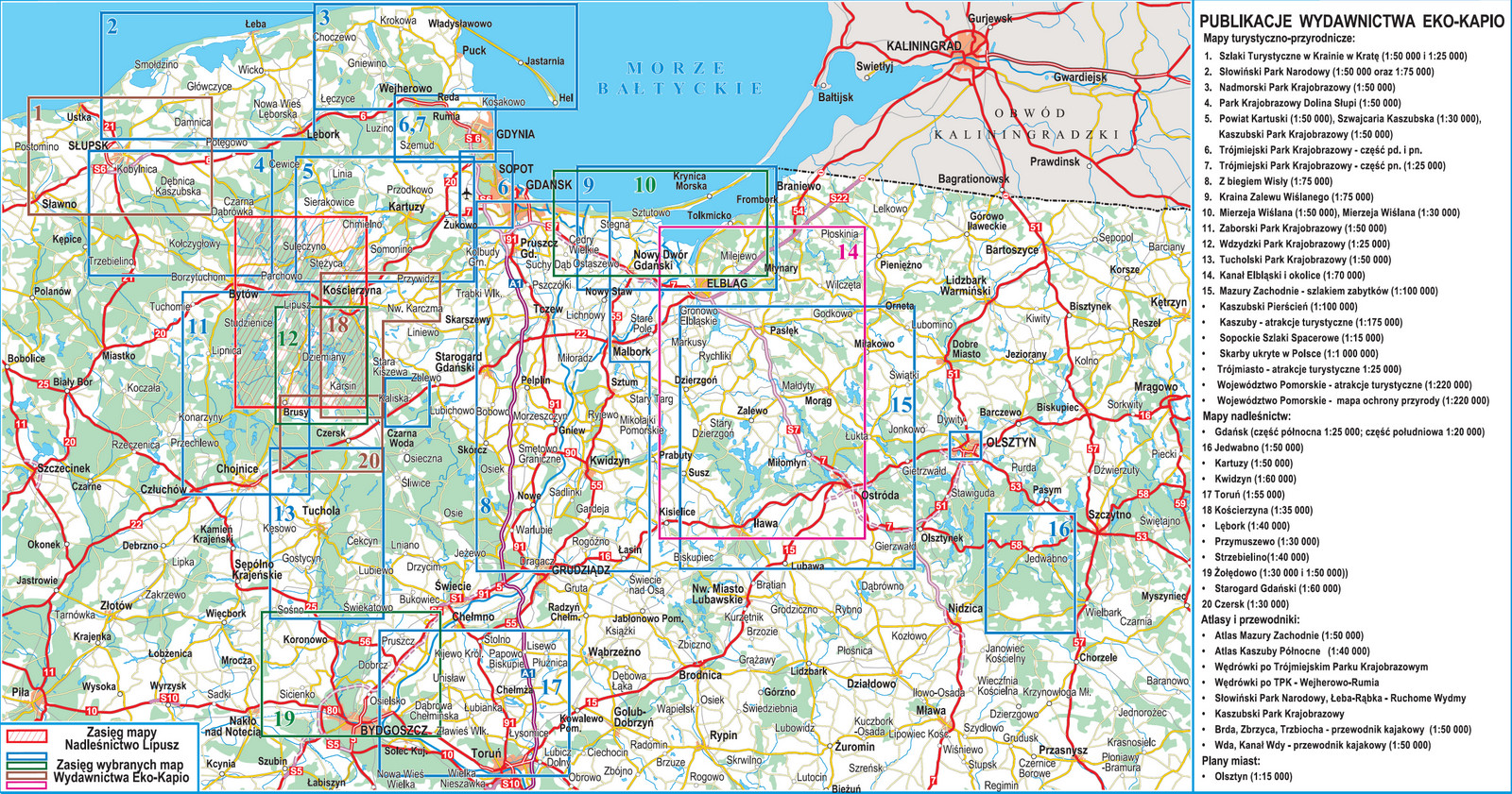 Tutaj mogą Państwo sprawdzić orientacyjne zasięgi naszych map.